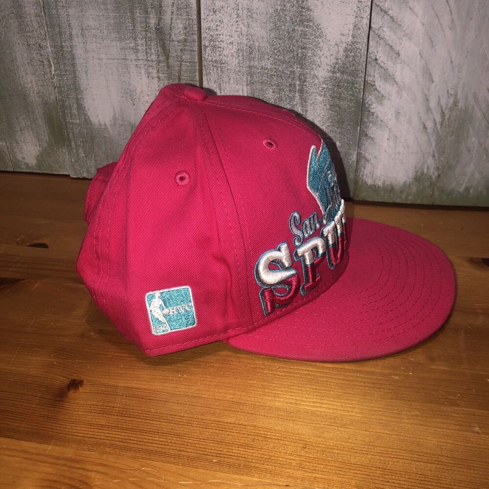 San Antonio Spurs New Era Hardwood Classics 9Fifty Pink Snapback Cap Flat Bill - Picture 5 of 10